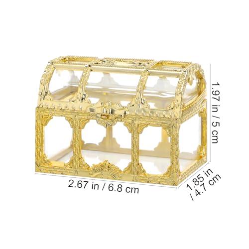 TEHAUX 10 Pack Plastic Treasure Chest Candy Boxes, Empty Gift Favor Boxes, 2.8" Mini Treasure Boxes for Wedding, Bridal Shower, Birthday Party, Holds Truffles & Small Gift by TEHAUX - Image 2