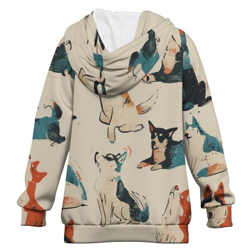Yoga Dogs Poses (2) Children's Raglan Sleeve Hoodie, Suitable for Home And Outdoor Use8-9Y2