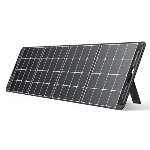 Hulkman Solva Plus Solid Black, 200W Foldable Solar Battery Charger, High-Efficiency Monocrystalline Portable Solar Panel, Performs at -4°F in the Wild, 36V for RV, Camping, Mega-Dedicated Design