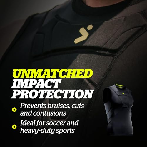 Storelli BodyShield Sleeveless Undershirt, Protective Soccer Base Layer, Lightweight Compression Top with Padded Chest and Rib Protection, Ultimate Comfort and Safety for Athletes, White, Youth Large
