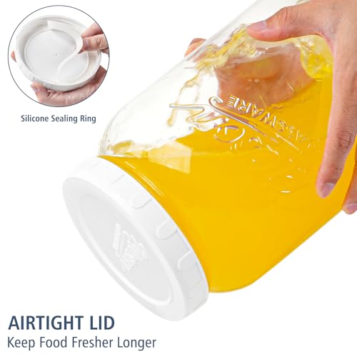 Folinstall 1 Gallon Glass Jar with Lid, Wide Mouth Mason Jars, Large Glass Flour Storage Containers with Airtight Lids, Candy Jar Safe for Cookie, Kombucha, Pickle, Sugar by Folinstall - Image 8
