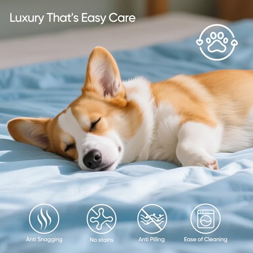 HLLBLL® Cooling Comforter, Ultra Cold Fiber Technology, All-Season Lightweight Blanket to Quickly Cool Down,Deep Sleep Throughout The Night (Aqua Blue, King/Cali King (106"x90")) by HLLBLL - Image 3