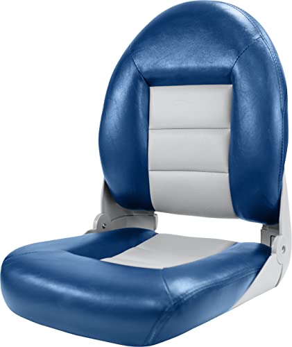 Tempress Navistyle High Back Folding Boat Seat (Blue/Gray)
