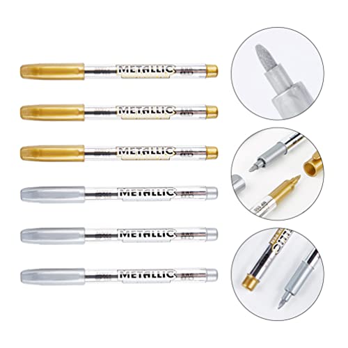 cabilock 6 canetas marcadoras de tinta de secagem rápida, à prova d'água, marcadores de ponta macia