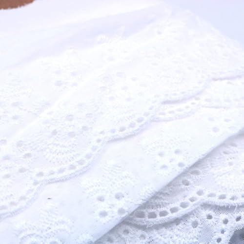 CENPEK Ruban en dentelle pour couture, broderie, bordure vintage, bordure, embellissement et travaux manuels - Blanc - 13,7 m x 8 cm – vue 3