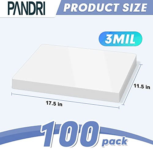 Laminating Sheets, Pandri 100 Pack Thermal Laminating Pouches Holds 11 X 17 Inch, 3 Mil Plastic Laminator Paper 11.5 X 17.5 Inch, Clear Round Corner #TOP1