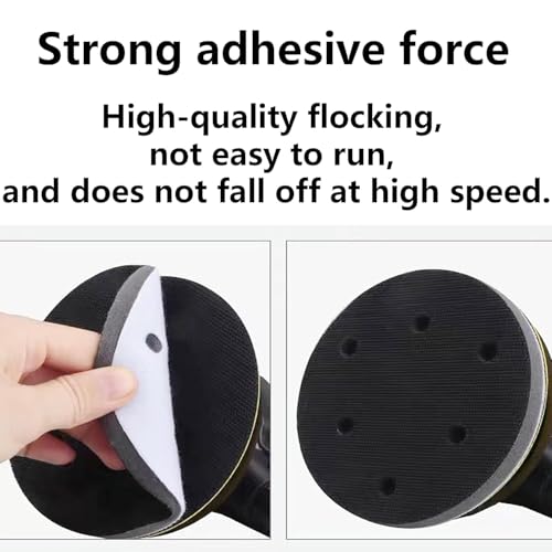 2 Stk 125 mm Hochelastisches Schwamm Interface Pad, Schaumstoff-Pad für Exzenterschleifer, 125 mm Klett-Schwammkissen-Puffer-Stützpad für Exzenterschleifer (8 Löcher)