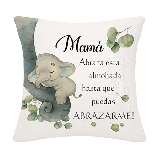 Bommex Regalo del Día de la Madre Funda de Cojín de Dibujos Animados para Mamá de Hija o Hijo Regalo de Mamá para Cumpleaños Acción de Gracias Navidad (mamá)