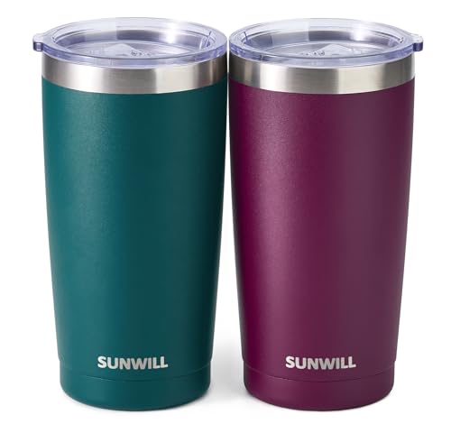 SUNWILL 20 oz Travel Coffee Mug Set of 2
