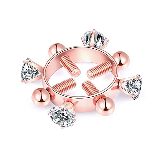 2Pcs Fake Nipple Rings For Women，Surgical Steel Nipple Rings Cubic Zirconia Body Piercing Jewelry Shield Barbell Ring Bar Body No Piercing Jewelry For Women (Silver 4 Zircons, Stainless Steel) #TOP3