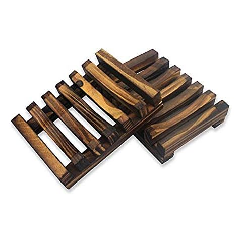 BVLJOY Wooden Soap Dish,Bathroom Handmade Wood soap Holder… (2pcs) Cover