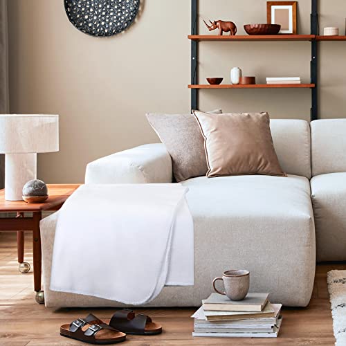 25 Pack Fleece Blanket Bulk 50 X 60 Inch Warm Cozy Fleece Blankets Soft Lightweight Fleece Throw Blankets For Bed Couch Sofa Home Office Wedding Gifts Travel Camping Suitable For 4 Seasons (White) #TOP5