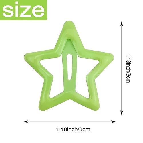 Miniatura 5 de Pinzas para el cabello Y2K de estrellas coloridas para niñasniños, bonitos pasadores de pelo de estrella, clip de metal a presión, accesorios de