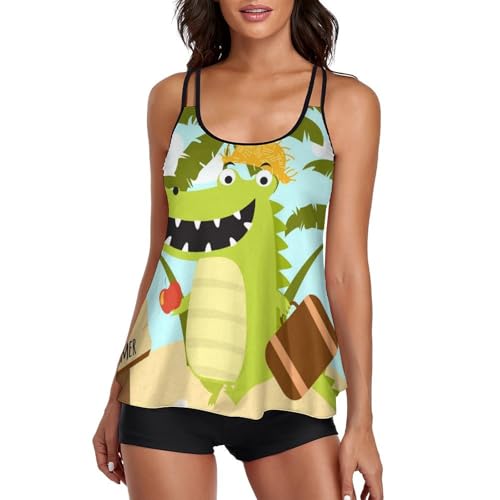 Maillot de bain tankini femme bikini short de garcon robe de plage confortable