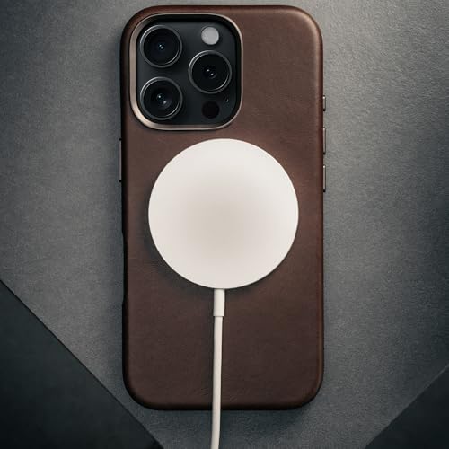 TORRO Echt Leder Hülle Kompatibel Mit iPhone 16 Pro Max - MagSafe-kompatible Schlanke Bumper (Dunkelbraun)