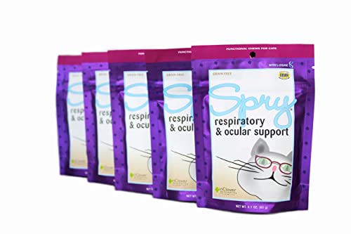 Inclover, Spry, Cat Eye Care Support, L-Lysine Cat Treat Supplement, Cat Immune Support Supplement, Cat Health Daily Treat, Prebiotic Cat Health Support, Cat Antioxidant Respiratory Health For Cats #TOP16