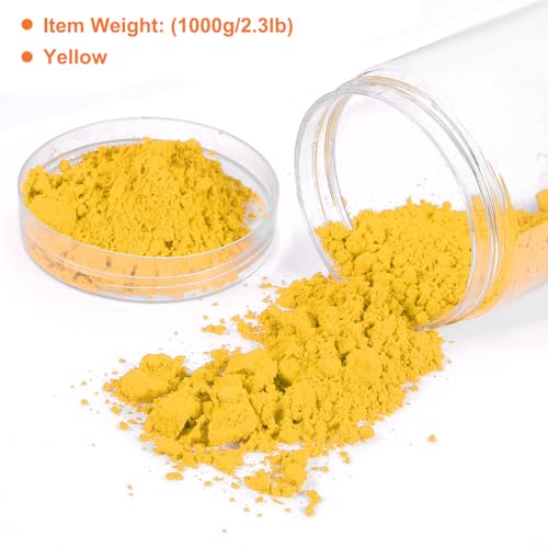 QUARKZMAN Eisenoxidpigmentpulver, Betonpigmentpulver, für künstlerische Malerei, Beton, Ziegel, Fliesen, Farbe, Gelb (1000g/2.2lb)