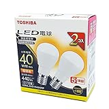 東芝(TOSHIBA) LED電球 40W相当 広配光 電球色 E17口金 2P 密閉器具対応 LDA4L-G-E17S40V2RP