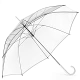 Parapluie Transparent, Parapluie Blanc Ø 130 cm ; Elégant Parapluie Transparent   Le Point Fort de la Mode (1x, Parapluie XXL)