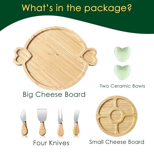 Hongsane Charcuterie Boards Gift Set: Bamboo Charcuterie Cheese Board - Unique for Mom - House Warming Gifts New Home, Bridal Shower Wedding Gifts for Couple