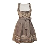 Fuchs Trachtenmoden Dirndl Emma 5334 beige braun (beige braun, 34)