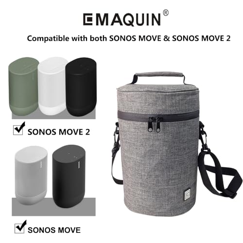 Image of Travel and Storage Carrying Case for Sonos Move /Sonos Move 2 Speaker(Both Compatible with Sonos Move /Move 2 and Charging Base,Sliver Grey)