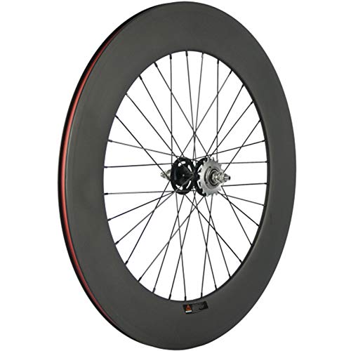 Hulkwheels Carbon Fixed Gear Rear Wheel 700C Rim Single Speed Bike/Fixie Bicycle Back Wheel Clincher Type 88Mm Depth 23Mm Width Track Bike Wheel (3K, Glossy) #TOP2