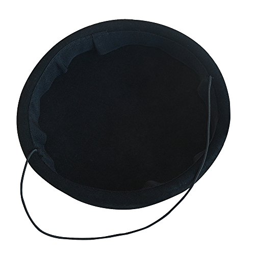 Lawliet Circle Wool Felt Pillbox Beret Hat Millinery Fascinator Base Cocktail Party A215 (Black) #TOP2