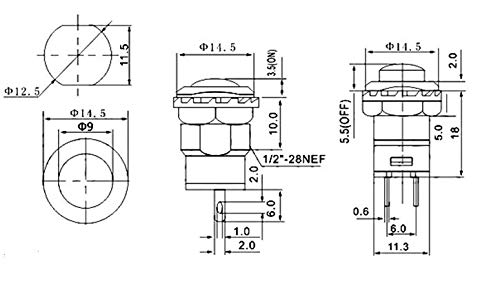 Cylewet 12Pcs 12Mm Self-Locking Latching Push Button Switch (Pack Of 12) Cyt1091 #TOP4