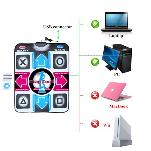 Image of OSTENT USB Non-Slip StepMania Dancing Step Dance Mat Pad Blanket for PC Laptop Rhythm Windows Video Game