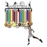 SUPERDANT Medallas de Baloncesto Soporte de Exhibición de Medallas Colgador de Pared Decoración Porta Medallas para Deportes Hogar Gimnasia Más de 60 medallas