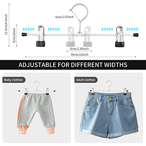 Cimlord 50Pc Metal Pants Hanger With Non-Slip Clips,Heavy Duty Metal Skirt Hangers,Chrome Hook Adjustable Thin Wardrobe Space Saver Closet Clothes Hanger (50 Pack) #TOP1