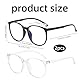 2 Stück Anti Blaues Fake Brille, Blaulichtfilter Brille Herren Damen, Blue Light Glasses, Qualität Runde Rahmen Blaulicht Brille, Leichtes Gewicht Klare Blaulichtfilter Brille (Transparent,Schwarz）