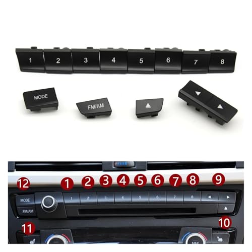 Botón dígitos cubierta embellecedora para radio BMW M3 M4 F32 panel de CD resistente 3