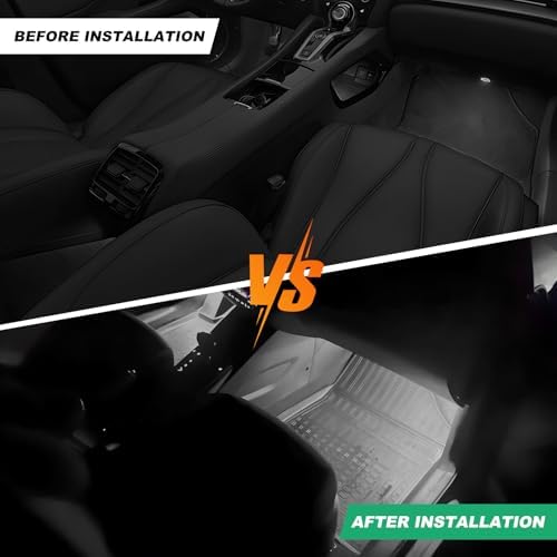 자동차 LED 스트립 조명, 12V 24 LED 차량 내부 분위기 램프, 담배 라이터 포함, 매우 밝은 언더 대시 주변 야간 조명, 자동차 트럭 SUV용 (화이트) — 사진 3