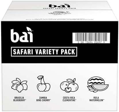 Bai Flavors Variety Pack, Antioxidant Infused Water Beverage, with Vitamin C and No Artificial Sweeteners, 18 fl oz bottles, 12 pack — view 5