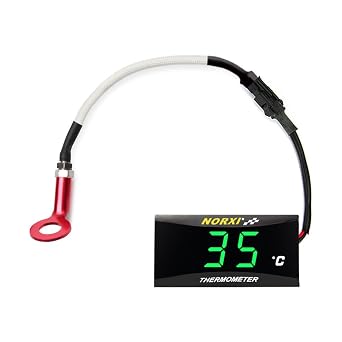 Cylinder Head Thermometer Engine Temperature Gauge 10mm 14mm with Probe Sensor Adapter 10mm, Green
