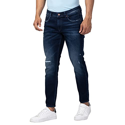 Image of Spykar Men's Kano Slim Fit Mid-Rise Jeans (Ankle Length)