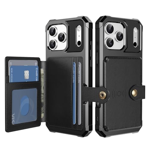 Coque iPhone 17 portefeuille cuir noir idéale pour sorties et voyages