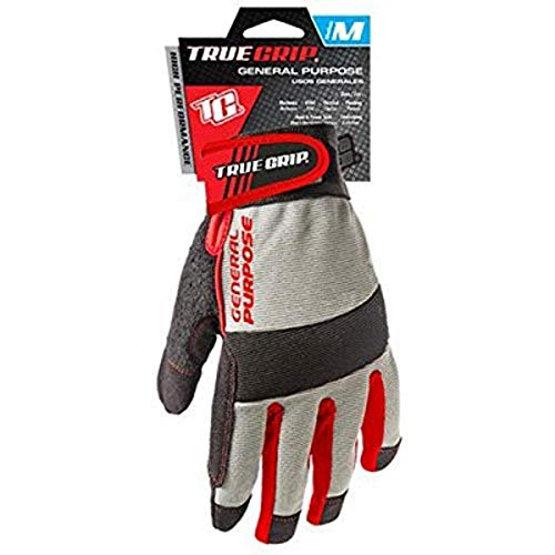 True Grip 9812-23 High Performance General Purpose Work Gloves, Medium (Pack of 1), Gray
