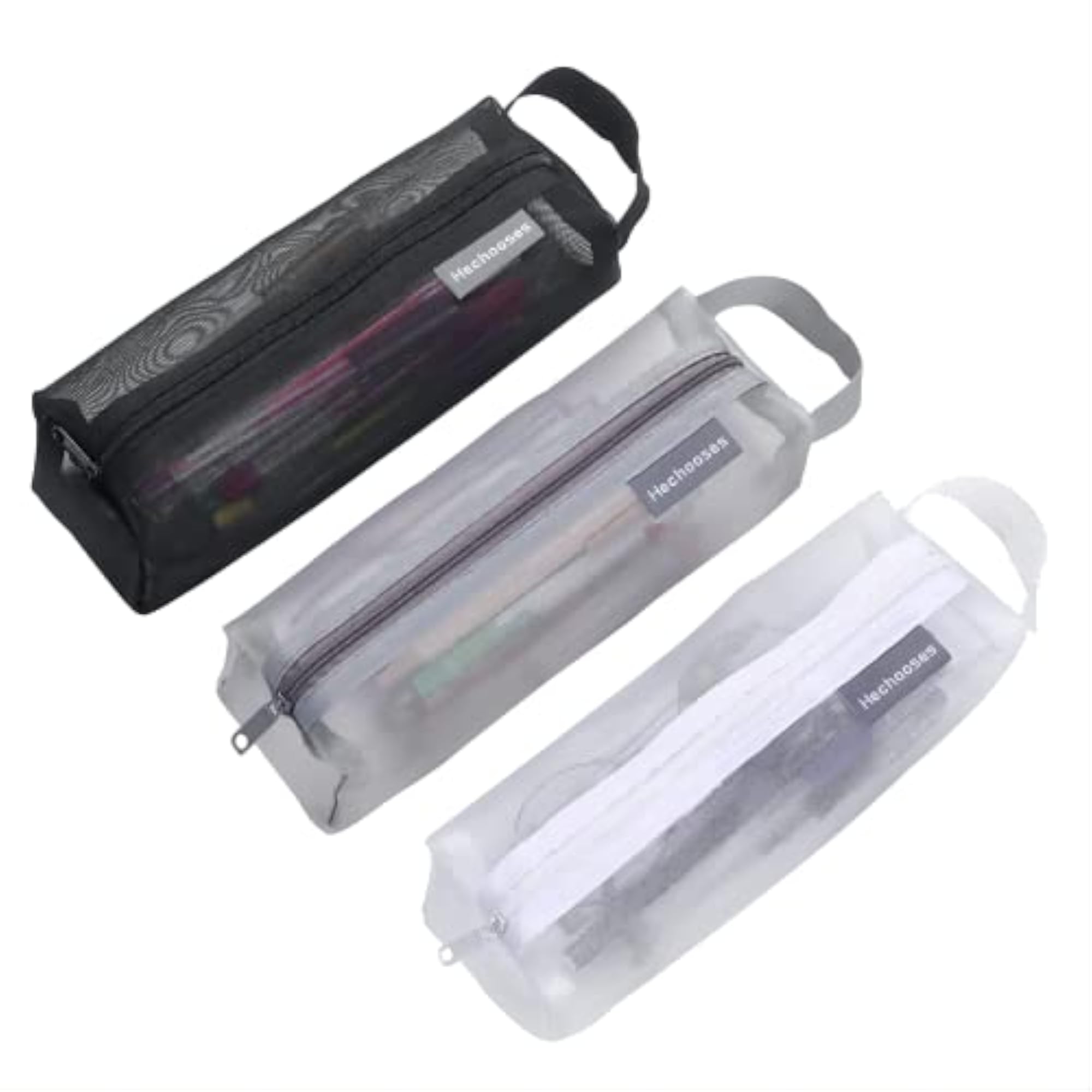 Mesh Cosmetic Bag, Portable Clear Makeup Bags, 3PCS