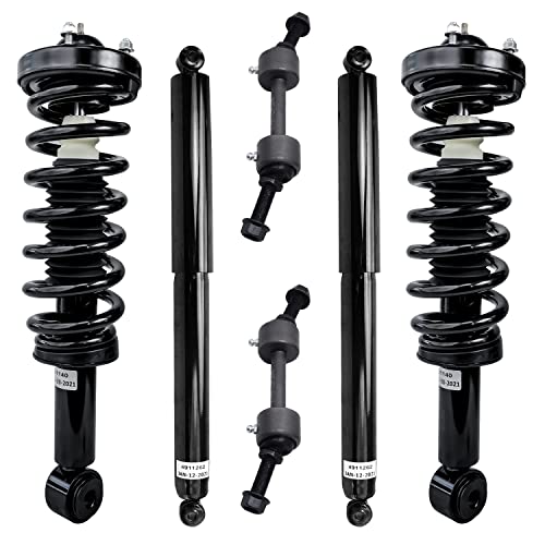 Detroit Axle - 2WD Front Struts Rear Shocks Sway Bar Links for 2009-2013 Ford F-150-6pc Set Coil Springs and Shock Absorbers Suspension Kit