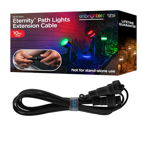 Enbrighten Vibe Eternity Path Light Extension Cord, 10ft, Not for Standalone Use, Enbrighten Eternity Path Lights Needed, Extendable up to 46ft, 86182 by Enbrighten - Used condition - US$10.75