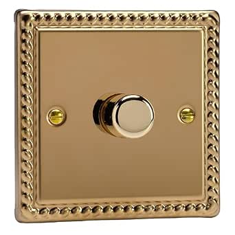 Dimmer Varilight HG3 Georgiano Ottone Lucido 1 Gang 60-400W V-Dim Con Push On/Off - Foto 3