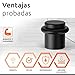 Imagen de ECENCE Tope de puerta para Suelo para atornillar 2 Piezas Tope de puerta de Acero inoxidable Ø20x25mm Protección de Pared Negro incluidos tornillos y tacos