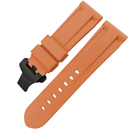 Fermoir en Caoutchouc de Montre 26 mm Silicone Sport Résistant Noir pour Submersible