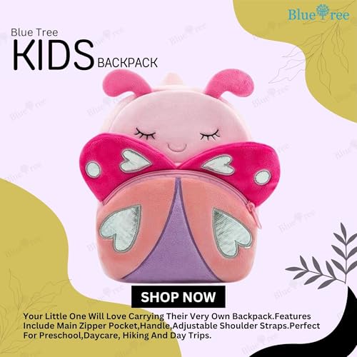 Image of blue tree Cute Kids Backpack Toddler Bag Plush Animal Cartoon Mini Travel Bag for Baby Girl Boy 1-6 Years, Ideal for Gifting for Kids