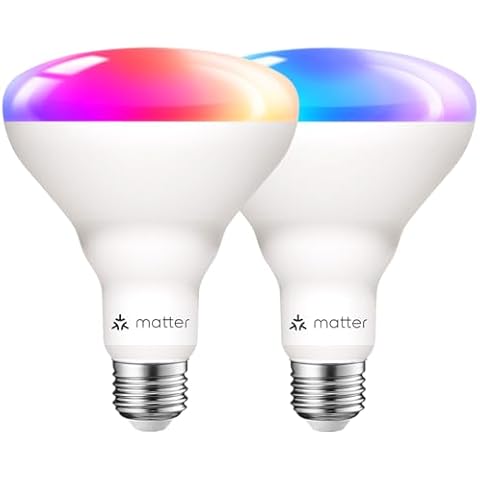 ANWIO Smart Light Bulb BR30 RGB Color Changing, LED WiFi Dimmable Multicolor Light Bulb E26 Base, Compatible with Alexa, Google Assistant, SmartThings, Hub Required, 650lm 8.5W(60W Equivalent) 2 Pack Cover