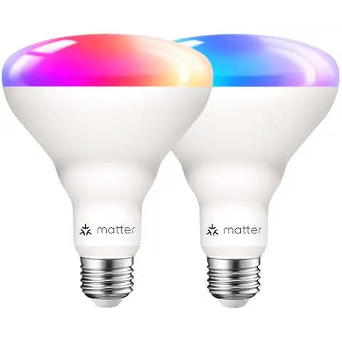 ANWIO Smart Light Bulb BR30 RGB Color Changing, LED WiFi Dimmable Multicolor Light Bulb E26 Base, Compatible with Alexa, Google Assistant, SmartThings, Hub Required, 650lm 8.5W(60W Equivalent) 2 Pack Cover