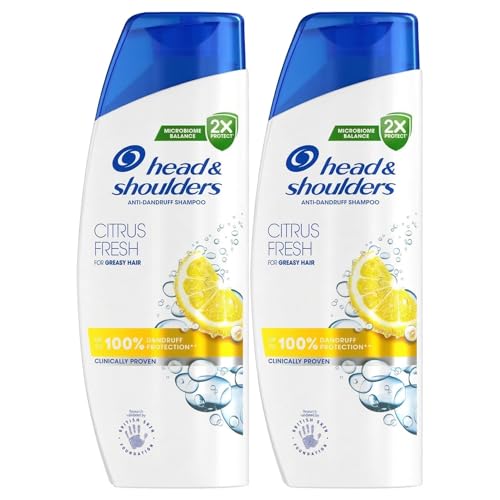 Head and Shoulders Citrus Fresh Anti Dandruff Shampoo for Oily Hair and Greasy Scalp, Clarifying Hair Care Treatment for Itchy Flaky Scalp Relief, Refreshing Scent, 200ml (Pack of 2) Twin Multipack